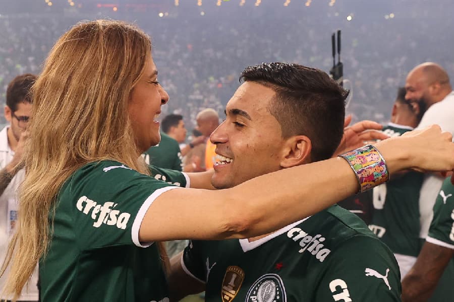 Leila Pereira, Dudu, Palmeiras - Cesar Greco/Divulgação/Palmeiras