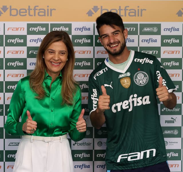 Leila Pereira, Flaco Lopez, Palmeiras - Cesar Greco/Divulgação/Palmeiras