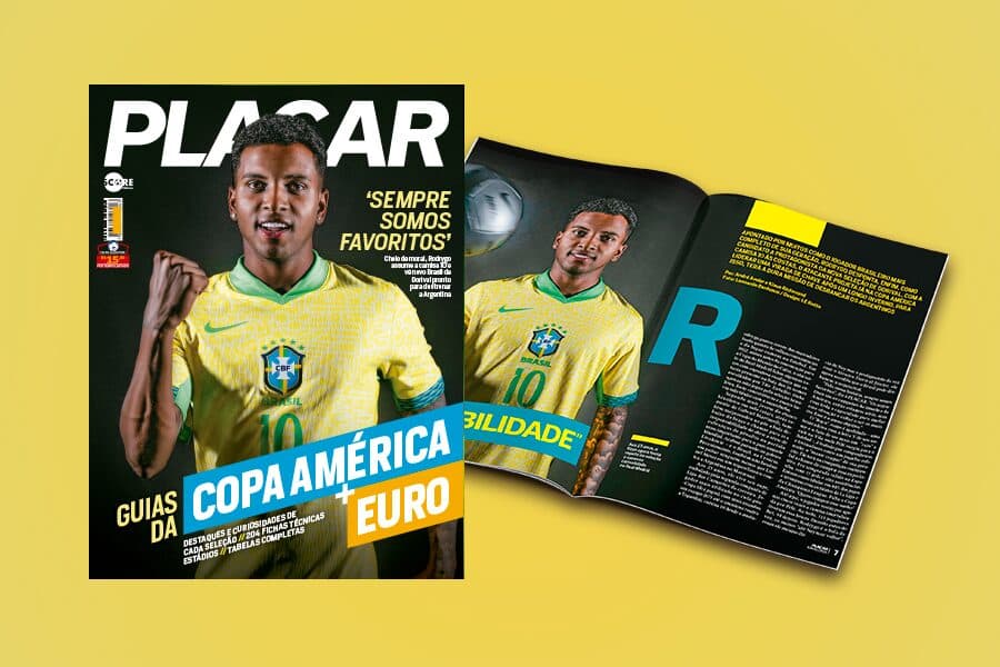 Capa da PLACAR de junho - Guia da Copa América e da Euro, com Rodrygo
