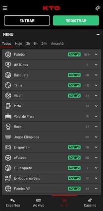 modalidades esportivas kto app