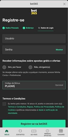bet365 app cadastro