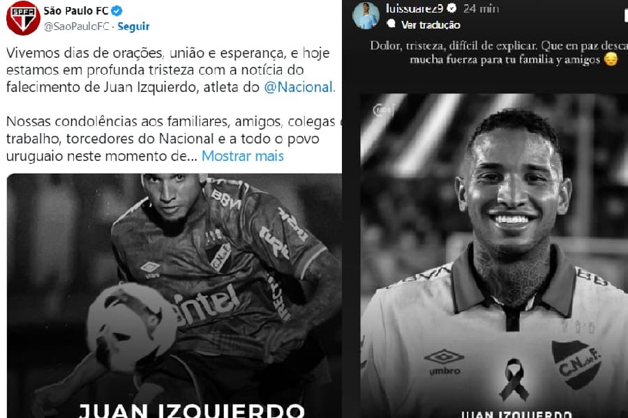 Homenagens a Izquierdo: clubes e atletas lamentam morte do jogador do Nacional