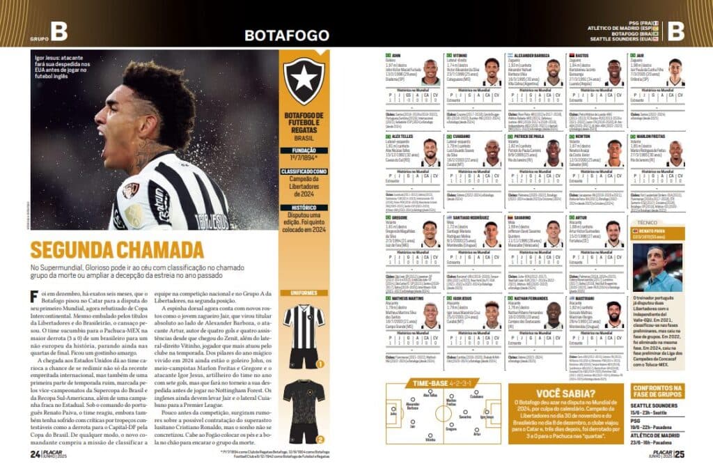 Perfil do Botafogo no guia do Supermundial de Clubes