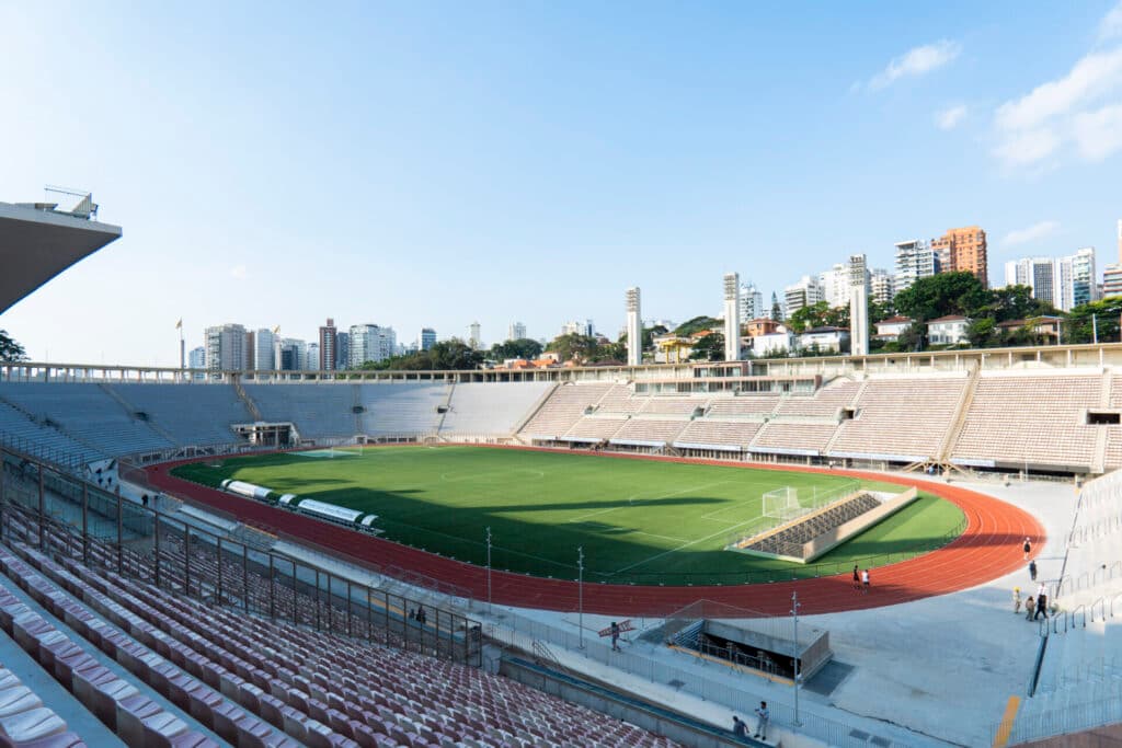 O novo gramado da Mercado Livre Arena Pacaembu, em São Paulo - Yghor Boy / Divulgação