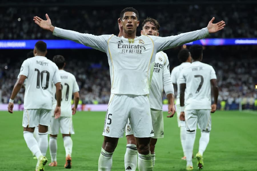 Bellingham marcou para o Real Madrid aos 12 minutos do 2º tempo - THOMAS COEX / AFP