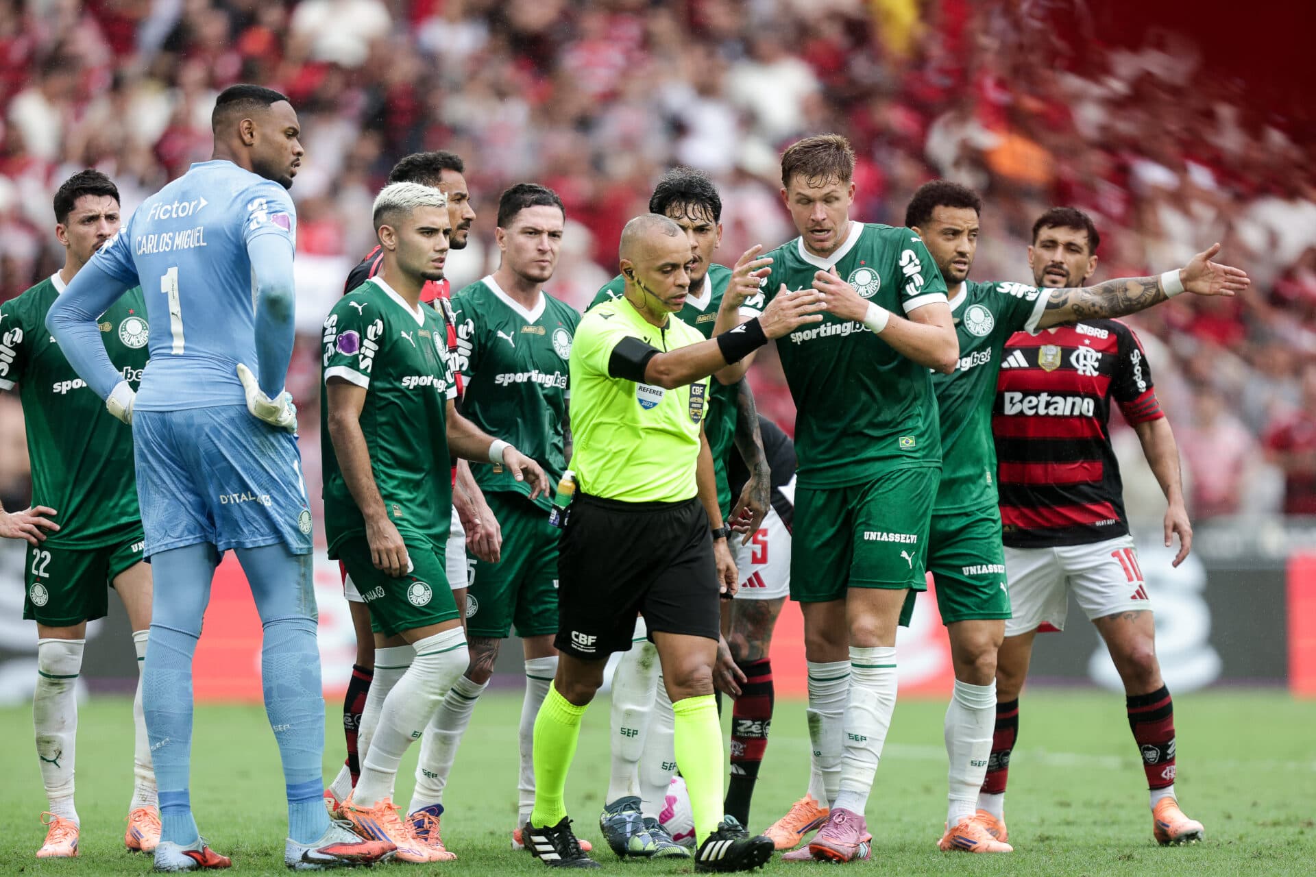 Palmeiras reclama com arbitragem no confronto direto contra o Flamengo - Gilvan de Souza/Flamengo