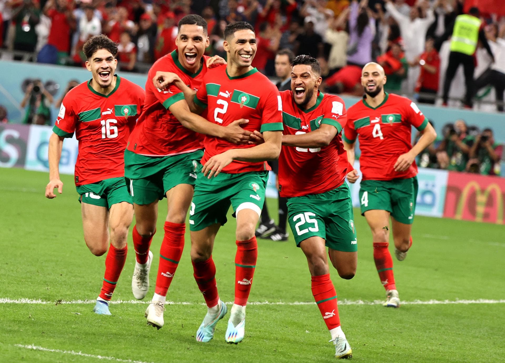 Marrocos de Hakimi eliminou Portugal e Espanha na última Copa do Mundo - EFE/EPA/Mohamed Messara