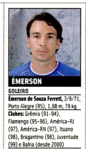 Emerson Ferretti no Guia do Brasileirão de 2003 - PLACAR