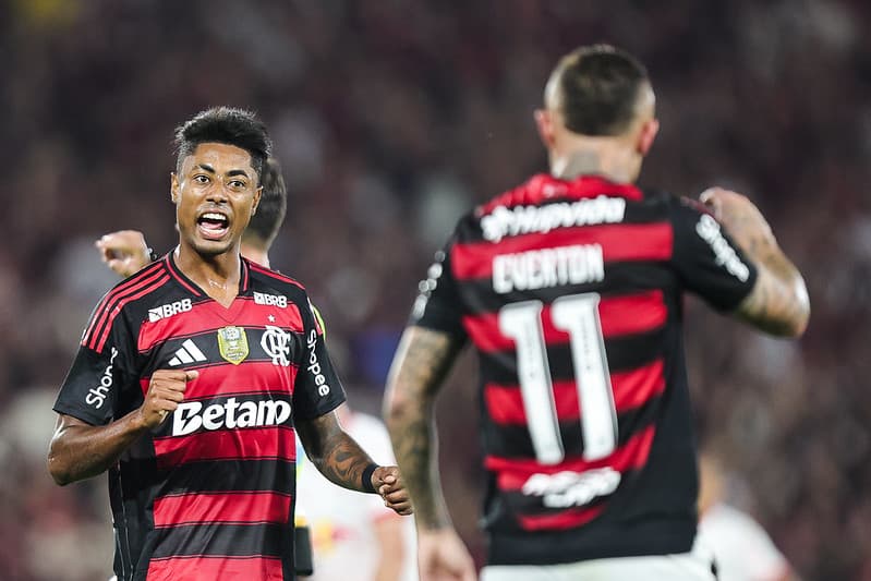 Bruno Henrique marcou na vitória do Flamengo sobre o Red Bull Bragantino - Gilvan de Souza/Flamengo