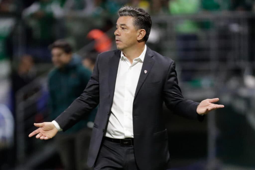 Ídolo, Gallardo vive crise no River e teve contrato renovado em meio a pressão por saída - EFE/ Sebastião Moreira