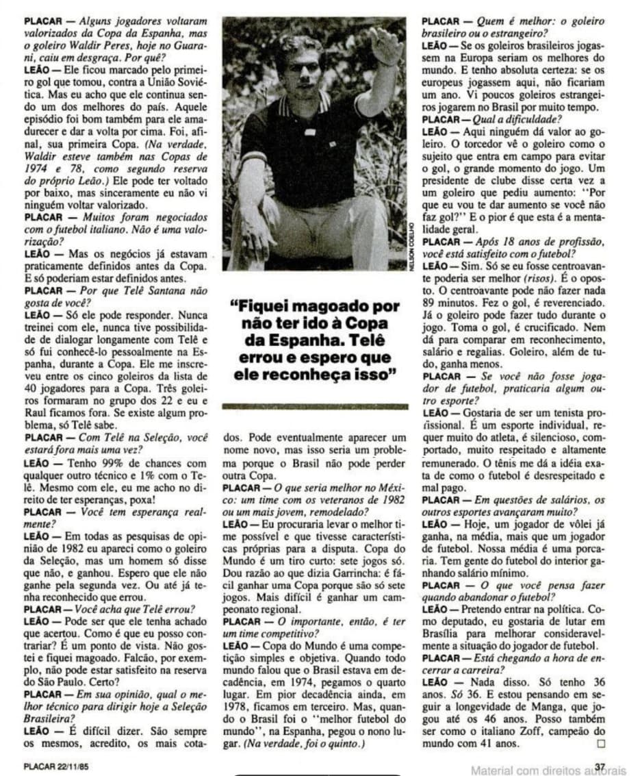 Trecho de entrevista de Emerson Leão