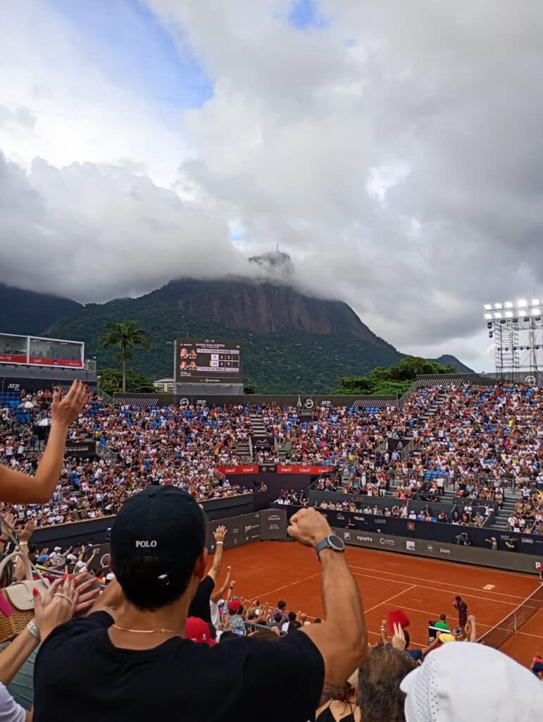 Vista para o Cristo Redentor das arquibancadas do Rio Open - Alex Braga/PLACAR