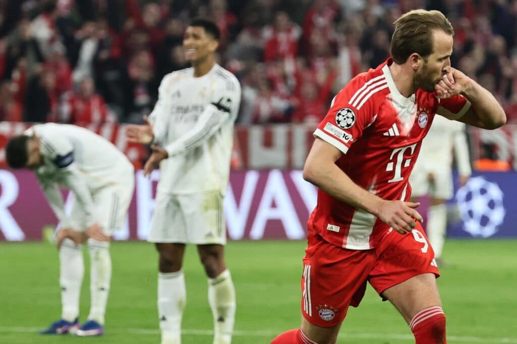 Harry Kane deixou o seu na vitória do Bayern de Munique diante do Real Madrid - EFE/EPA/RONALD WITTEK