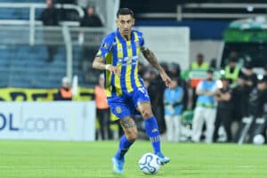 Di María em ação pelo time de Rosario - EFE/ Sebastián Granata