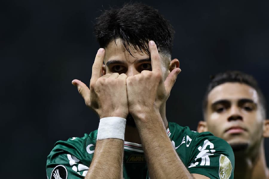 Flaco López, do Palmeiras, marcou o gol da vitória diante do Sporting Cristal - Cesar Greco/Palmeiras