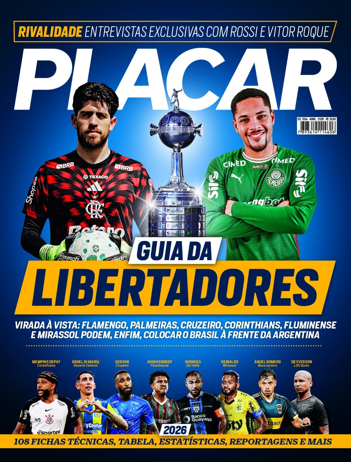Capa da edição 1534, o guia da Libertadores 2026 - PLACAR