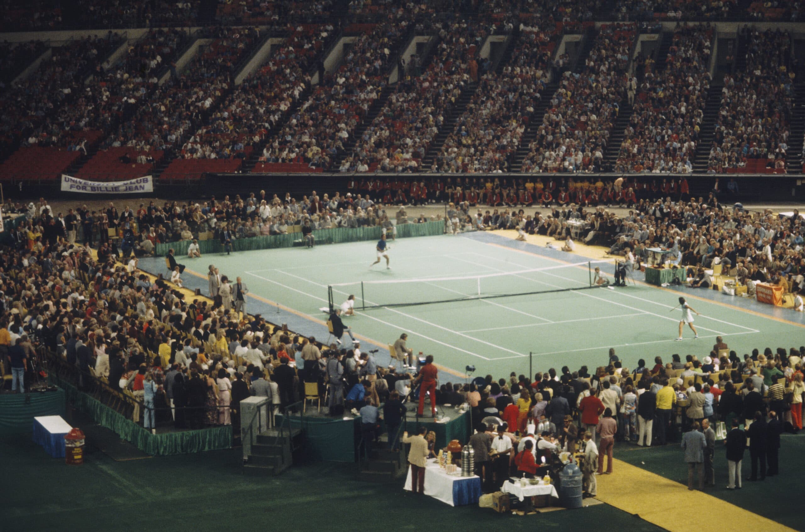 Partida entre Billie Jean King e Bobby Riggs - Focus on Sport via Getty Images