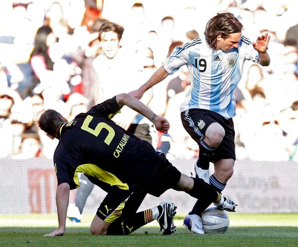 Messi no amistoso contra a seleção catalã em 2008 (EFE)