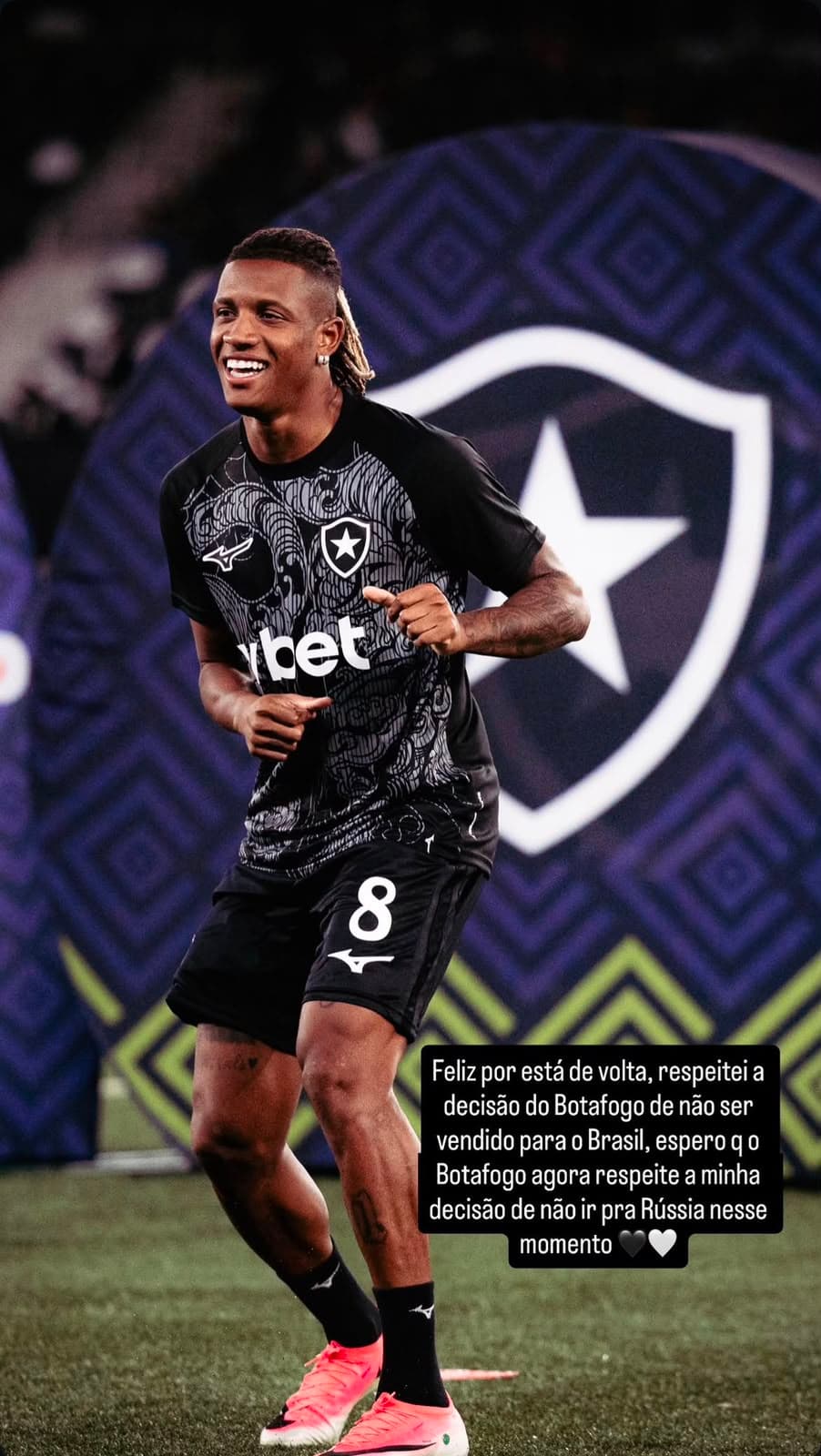 Mensagem de Danilo nas redes sociais - Reprodução/@danilo.8