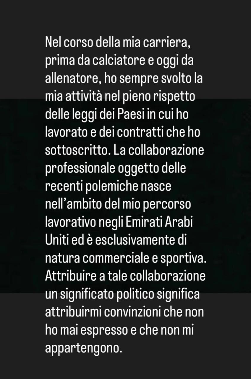 Texto publicado por Pirlo em suas redes sociais - Reprodução/@andreapirlo21