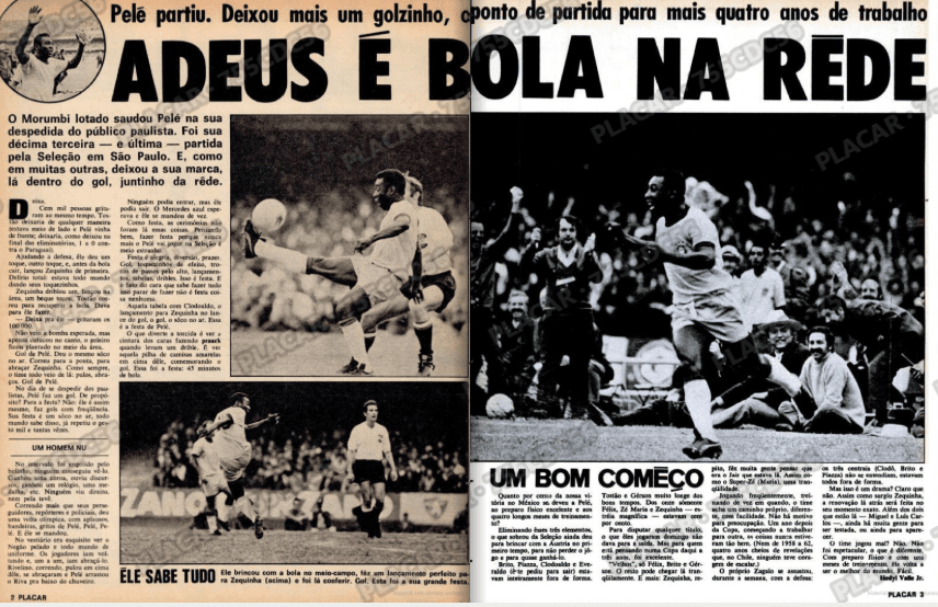 Reportagem sobre a despedida de Pelé no Morumbi (Acervo/PLACAR)