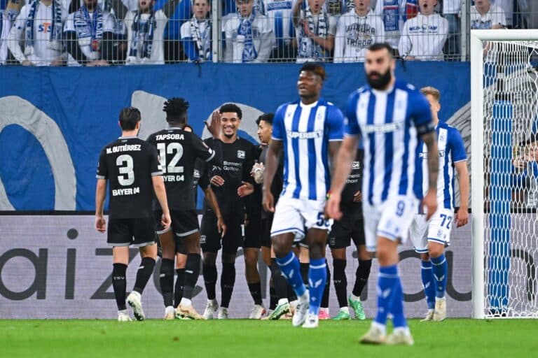 Liga Europa: Com dois de Schick, Bayer Leverkusen goleia o Lech Poznan