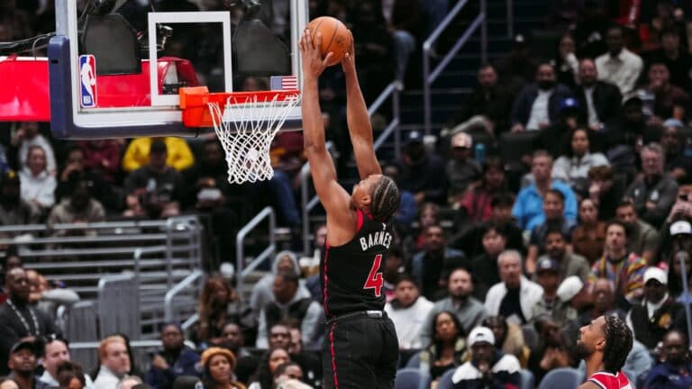NBA: Scottie Barnes anota duplo-duplo e Raptors vencem Wizards