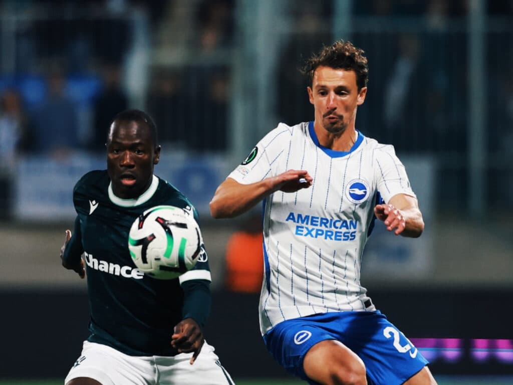 Brighton domina, mas fica no 0 a 0 com o Jablonec pela Confernece