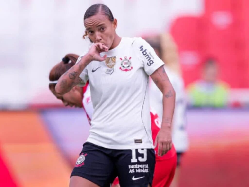 Letícia Monteiro marcou o primeiro gol do Timão contra o Santa Fe - Foto: Corinthians