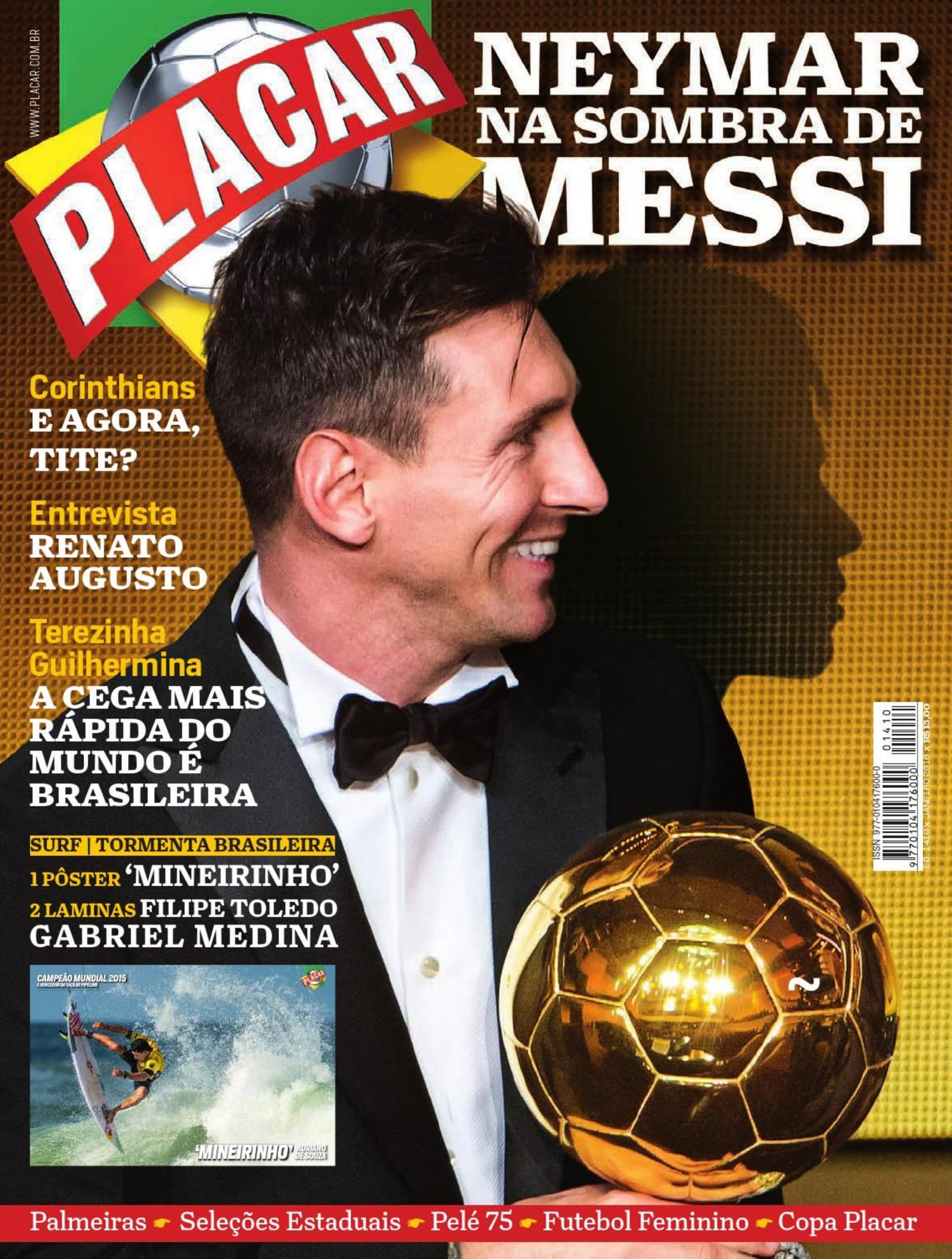 Capa da edição Neymar na sombra de Messi da revista PLACAR