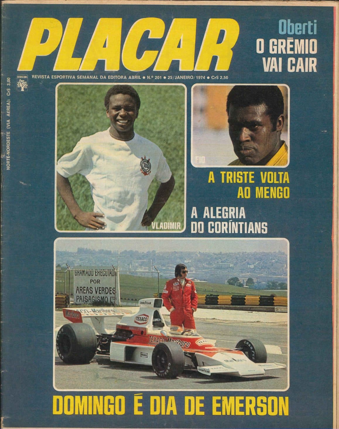 Capa da edição O GRÊMIO VAI CAIR da revista PLACAR