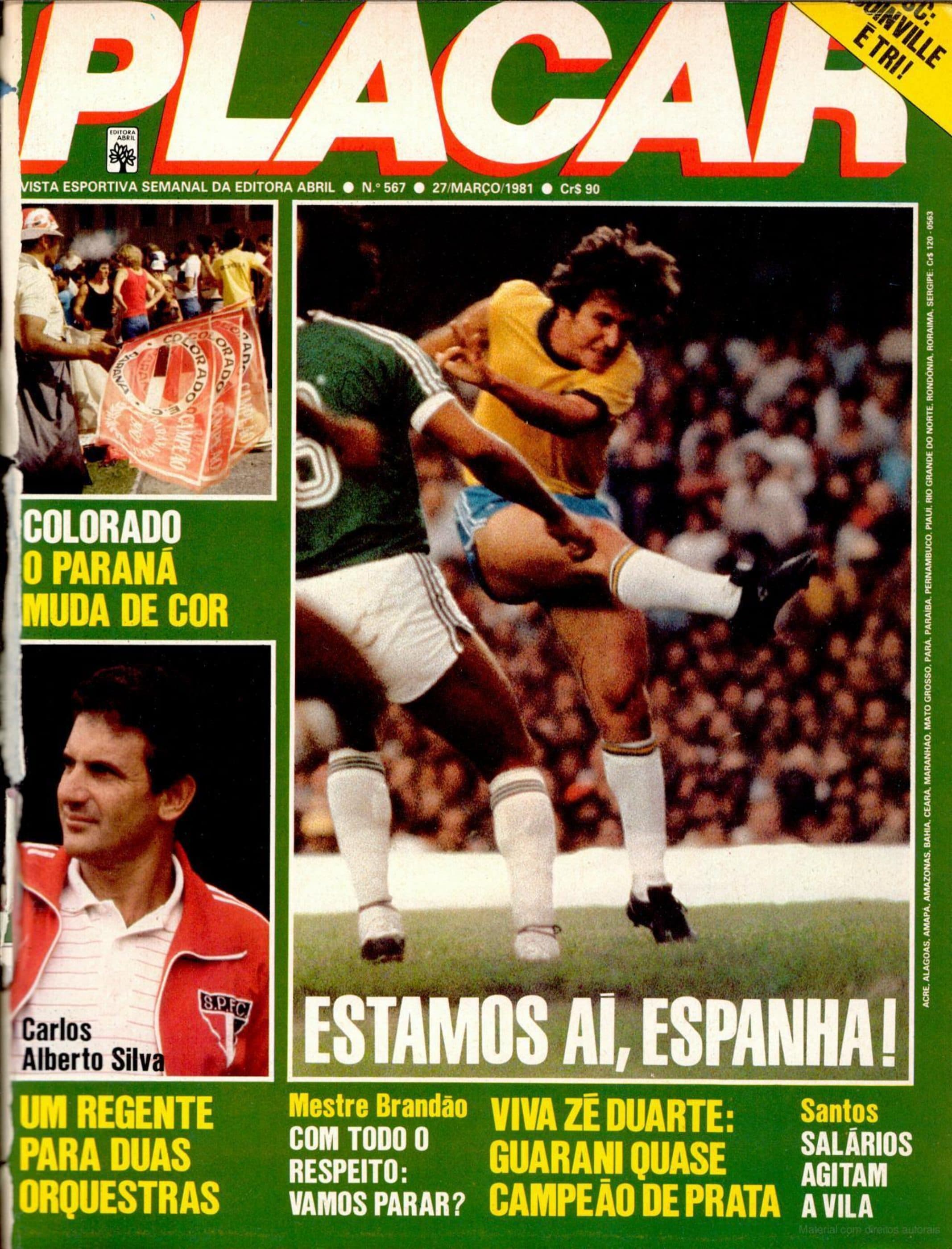 Capa da edição ESTAMOS AÍ, ESPANHA! da revista PLACAR
