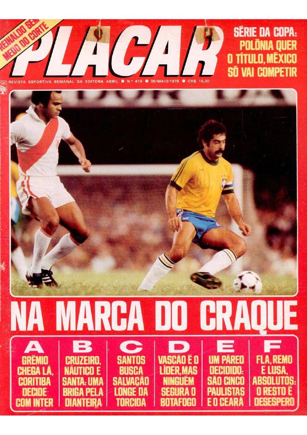 Capa da edição Na marca do craque da revista PLACAR