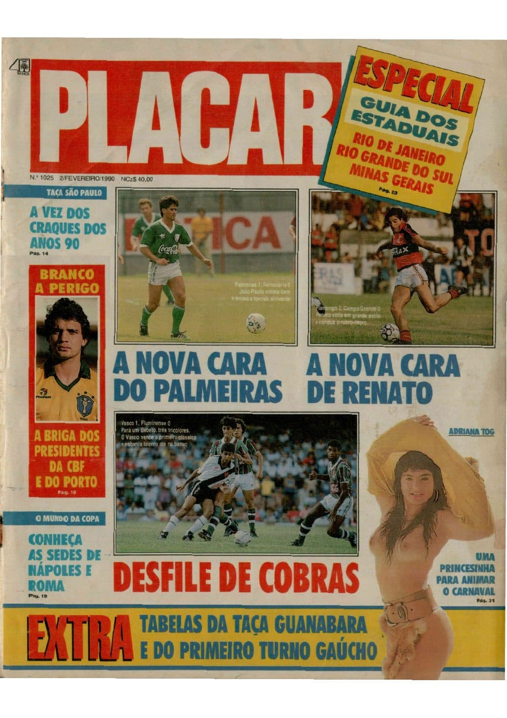 Capa da edição 1990-EDIÇÃO da revista PLACAR
