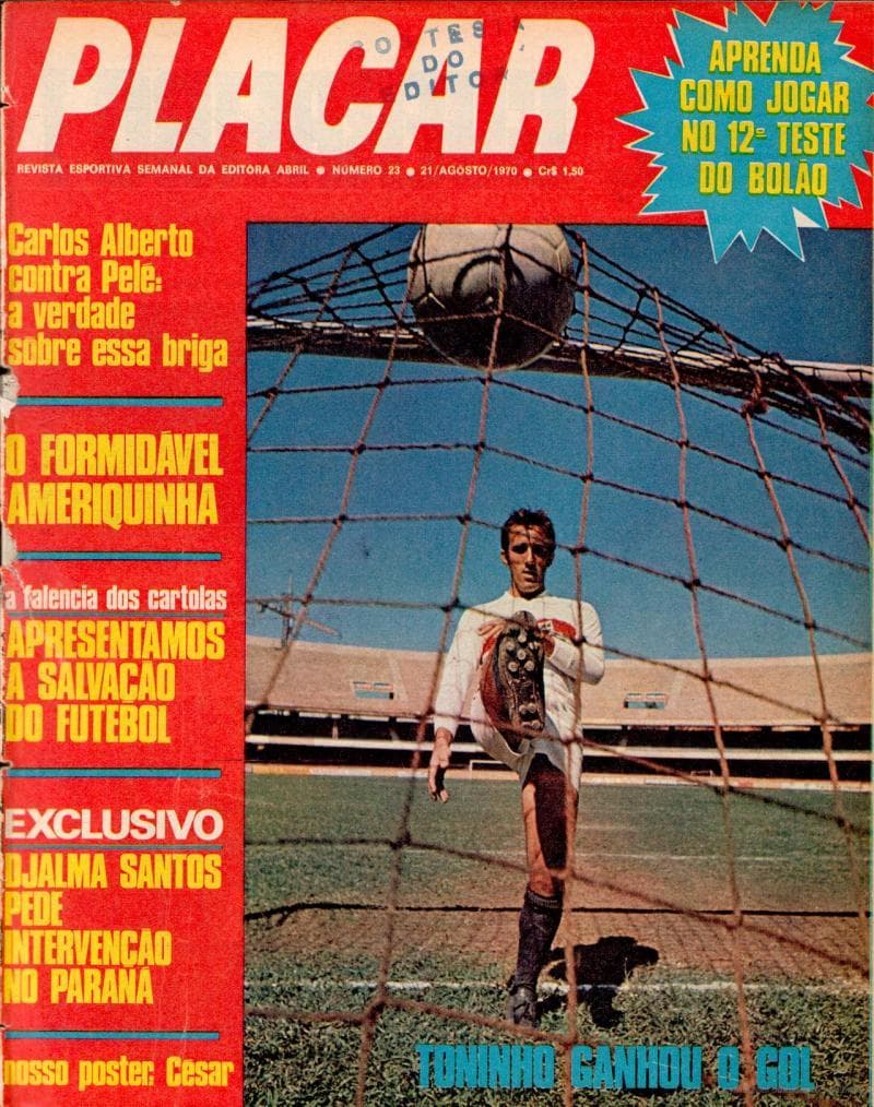 Capa da edição Carlos Alberto contra Pelé: a verdade sobre essa briga da revista PLACAR