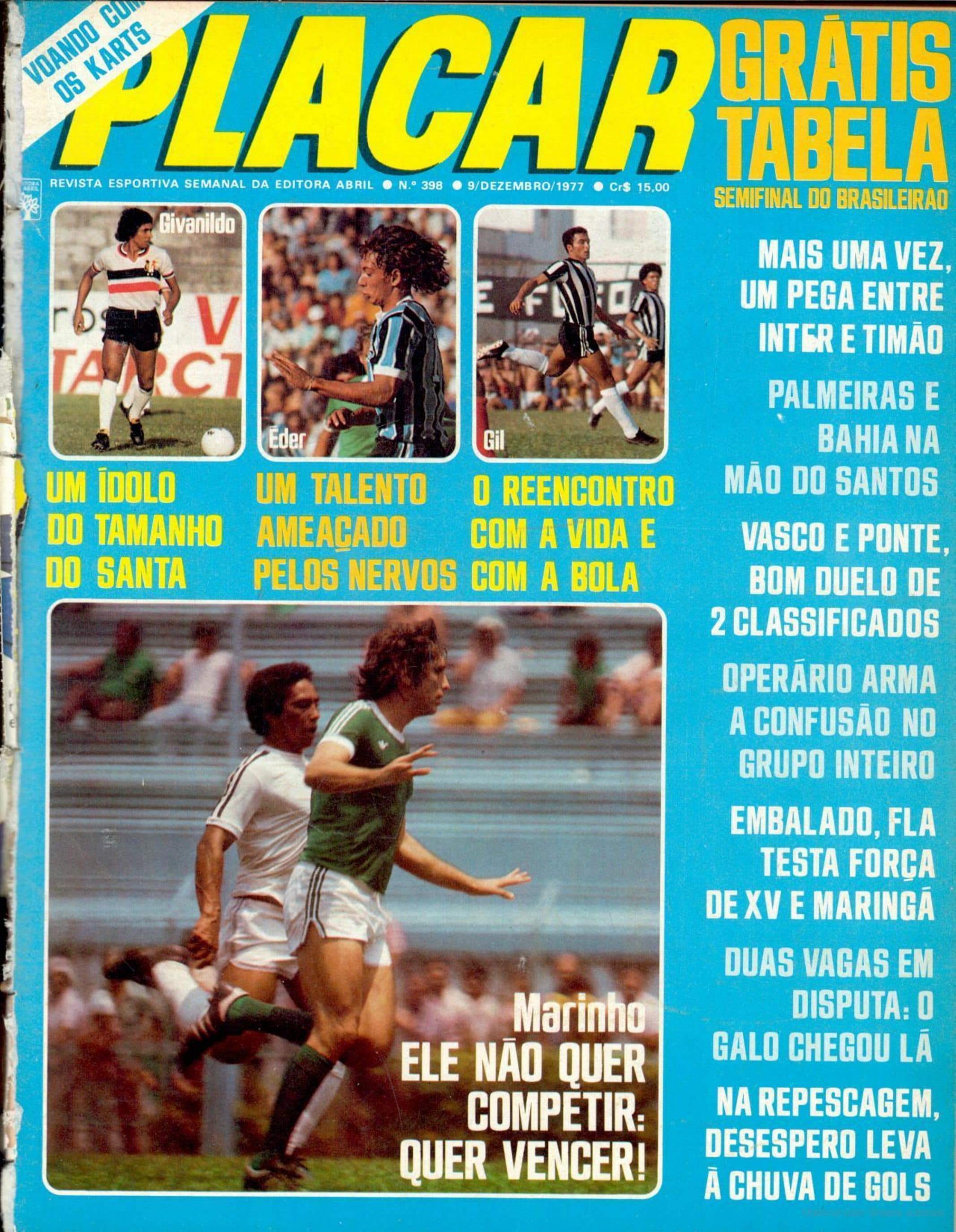 Capa da edição Marinho: Ele não quer competir: quer vencer! da revista PLACAR