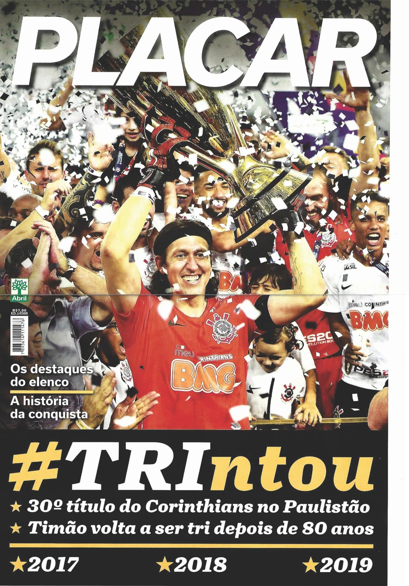 Capa da edição Corinthians Campeão Paulista 2019 da revista PLACAR