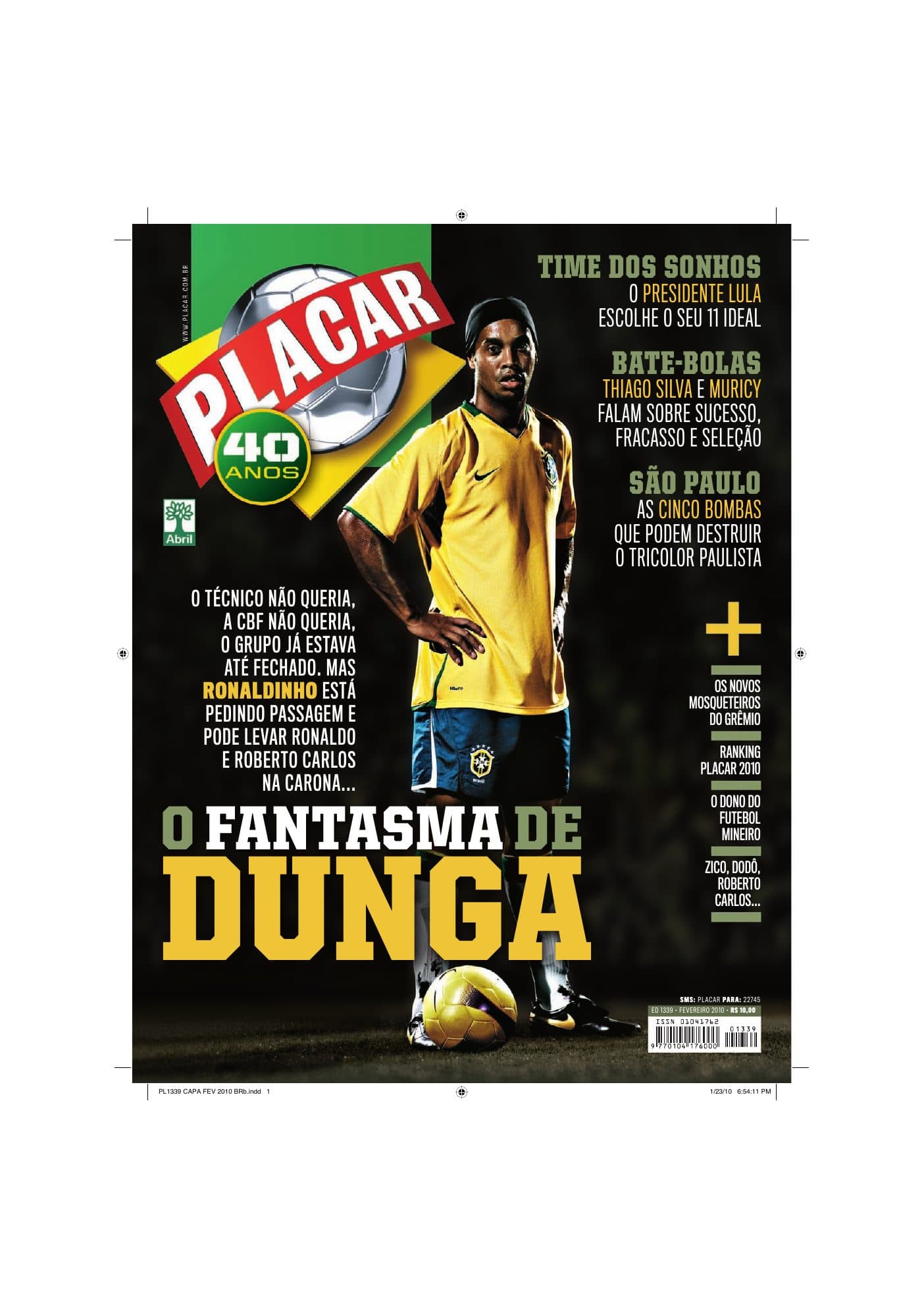 Capa da edição 2010-EDIÇÃO da revista PLACAR