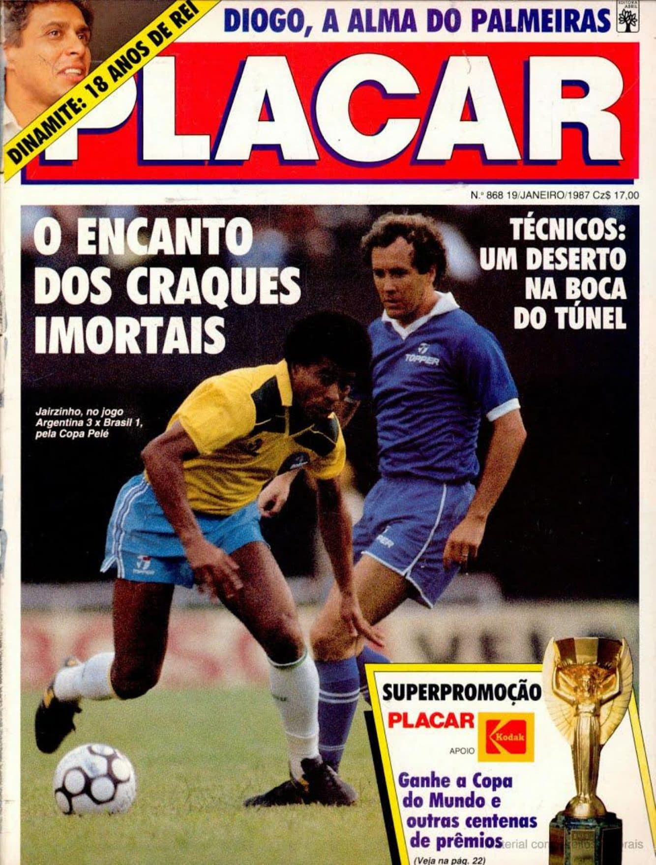 Capa da edição O Encanto dos Craques Imortais da revista PLACAR