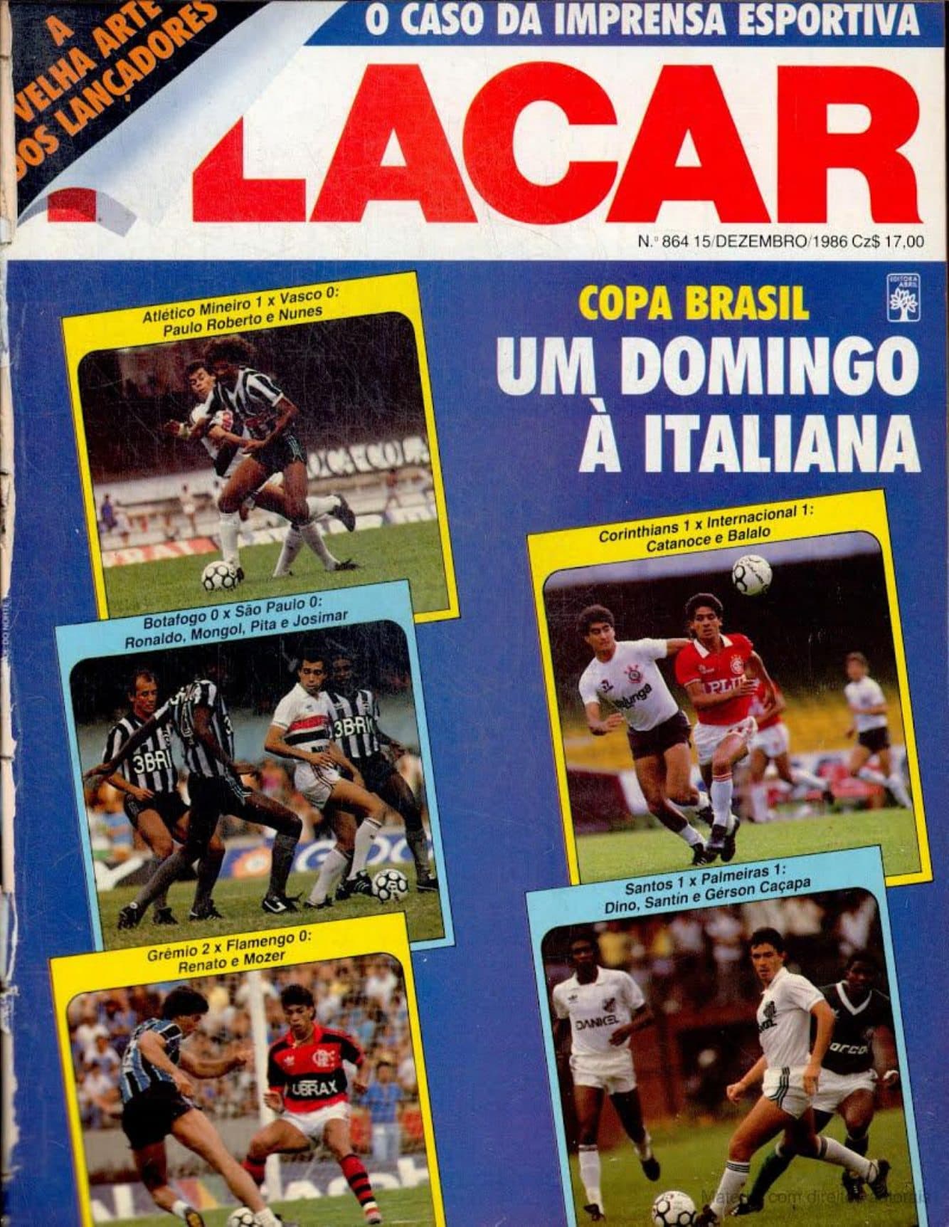 Capa da edição Copa Brasil: Um domingo à italiana da revista PLACAR