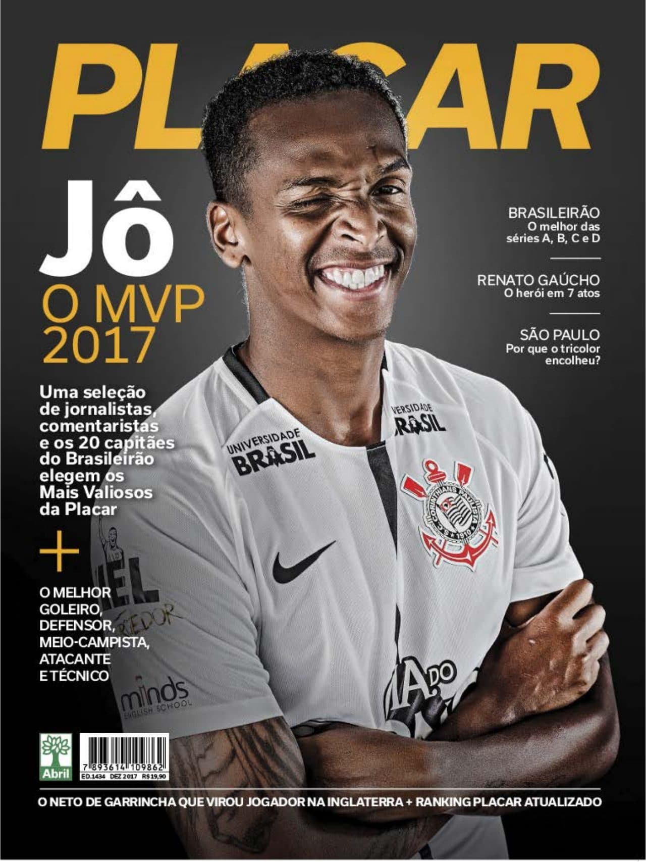 Capa da edição Jô O MVP 2017 da revista PLACAR
