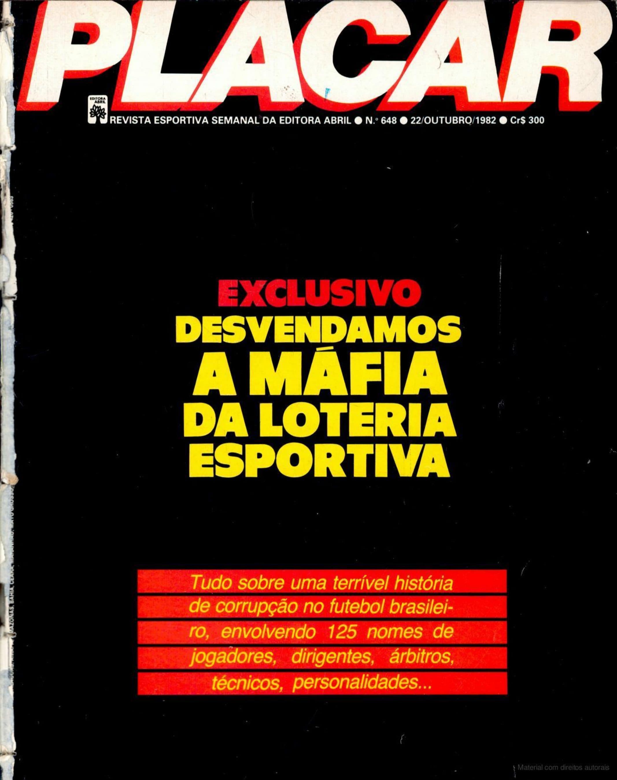 Capa da edição A Máfia da Loteria Esportiva da revista PLACAR