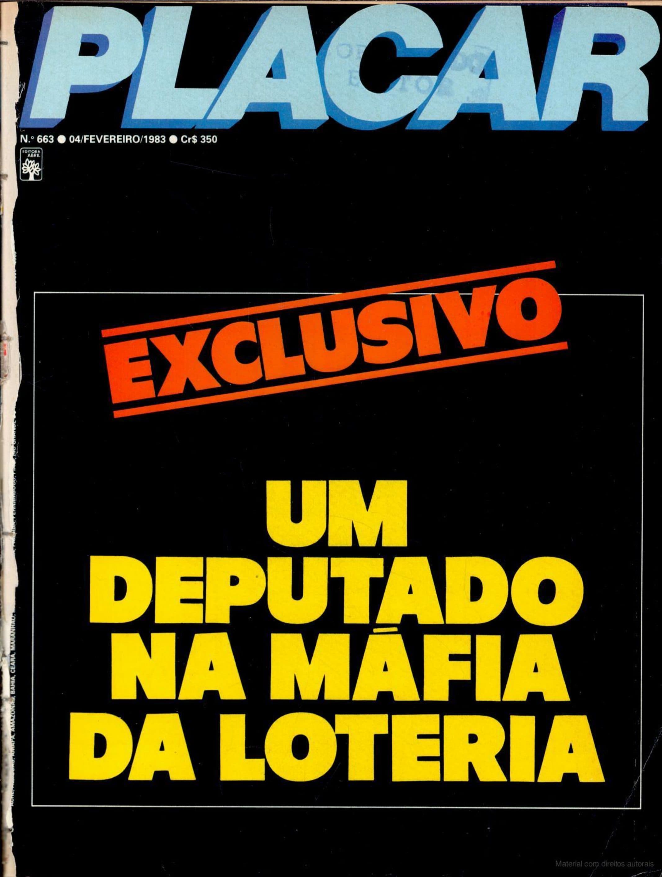 Capa da edição Um Deputado Na Máfia Da Loteria da revista PLACAR