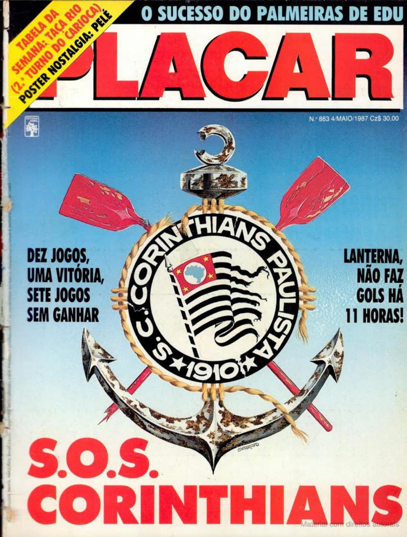 Capa da edição S.O.S. CORINTHIANS da revista PLACAR
