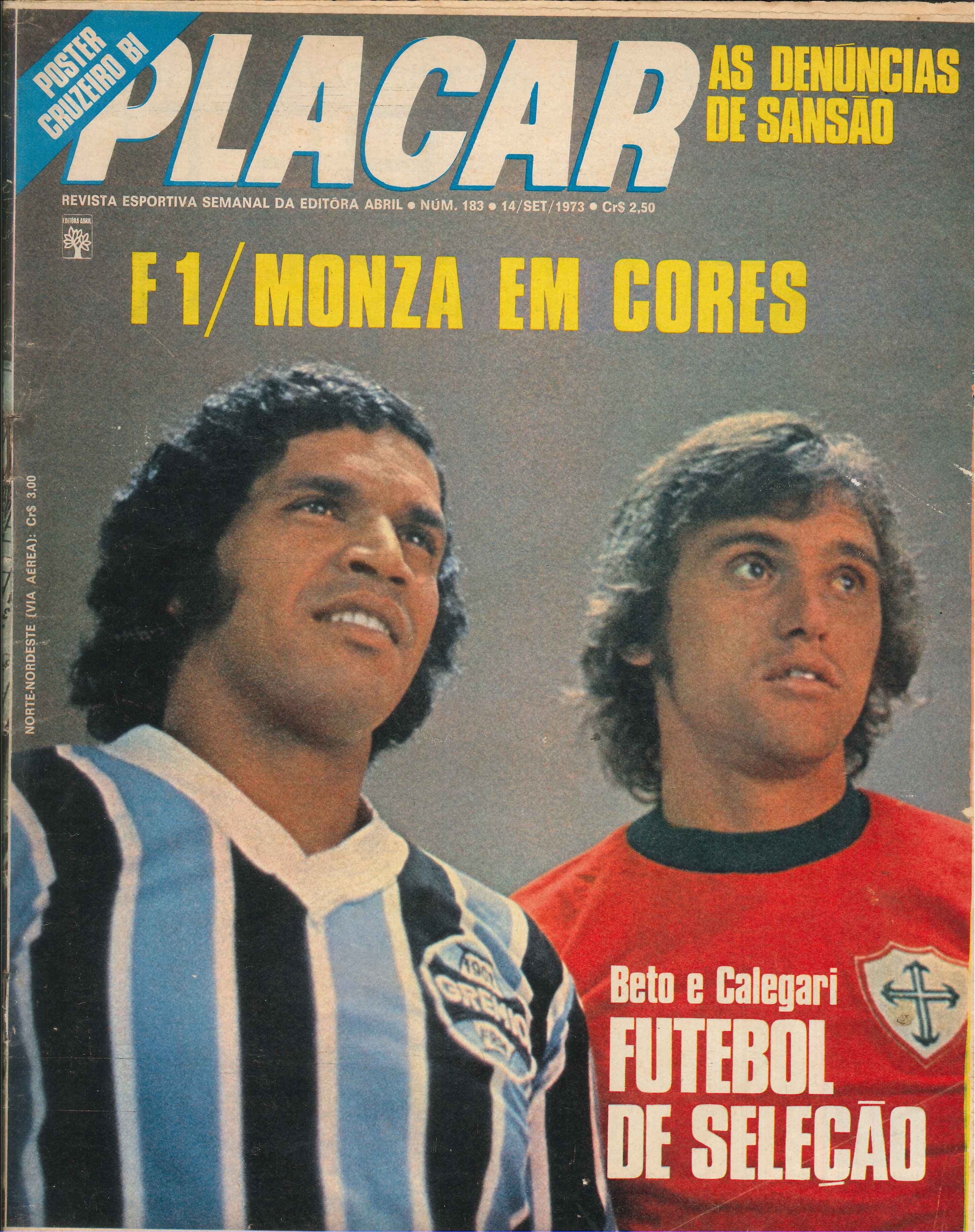 Capa da edição F1/Monza em cores da revista PLACAR