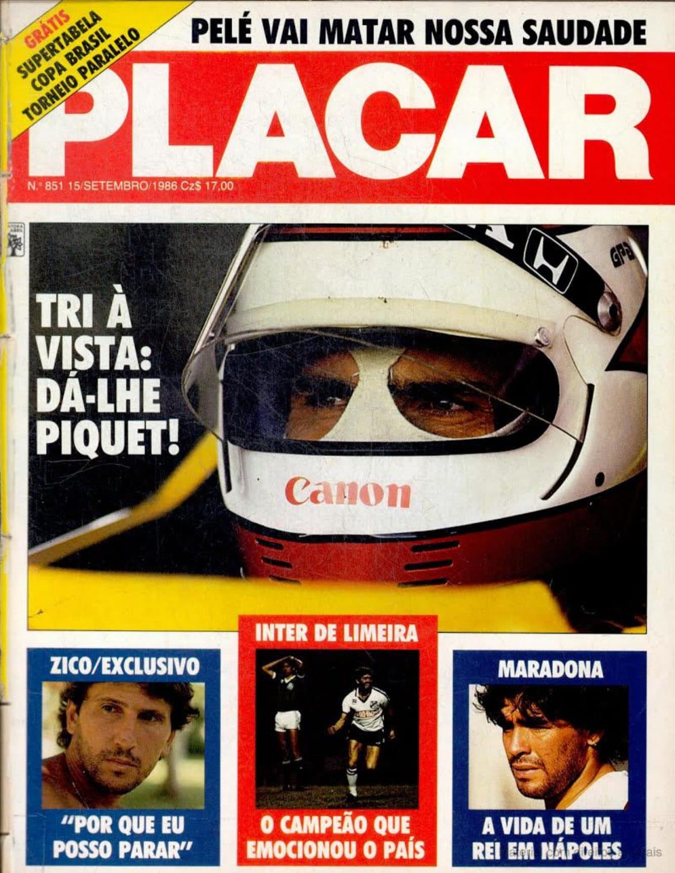 Capa da edição Tri à vista: dá-lhe Piquet! da revista PLACAR