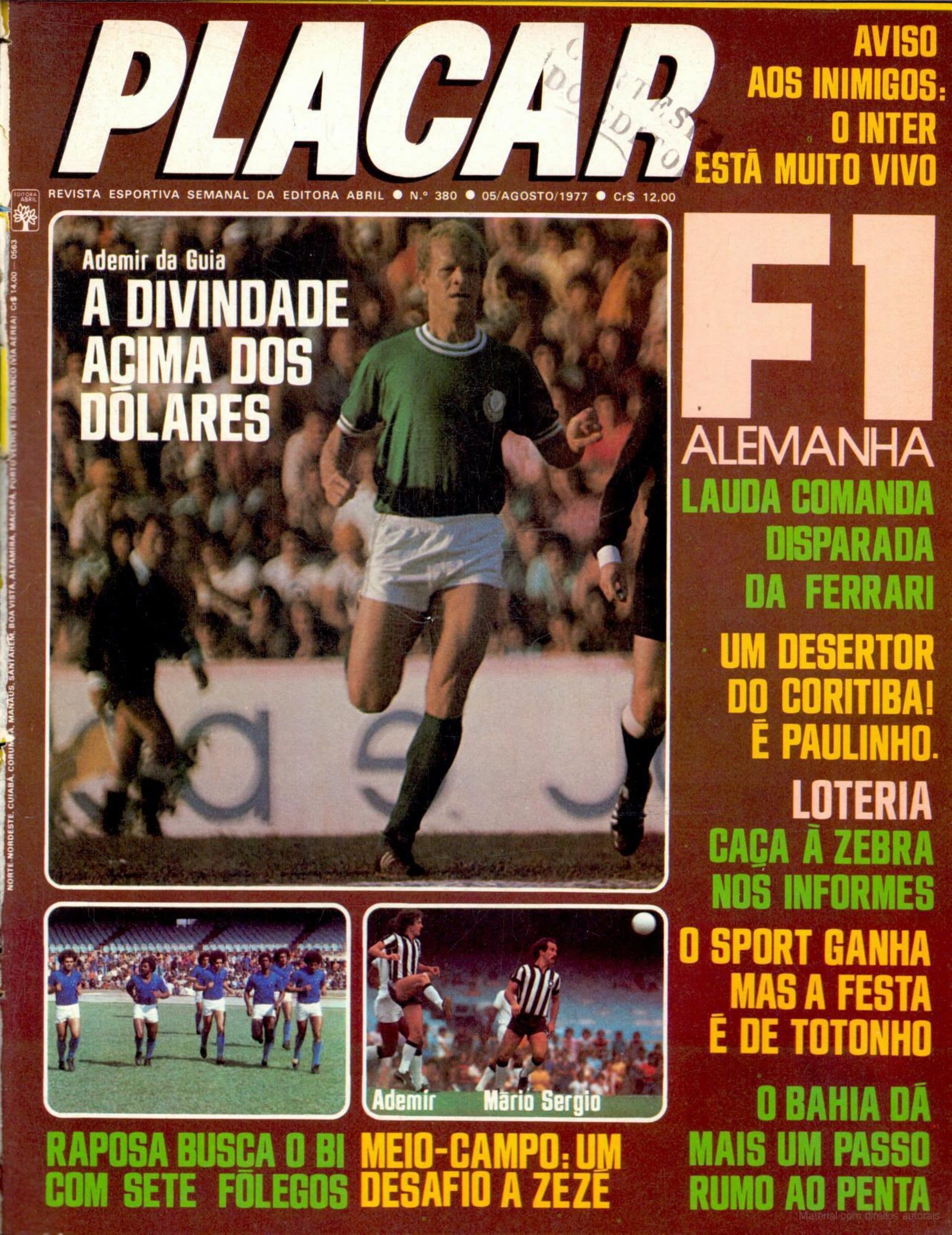 Capa da edição Ademir da Guia: A Divindade Acima dos Dólares da revista PLACAR