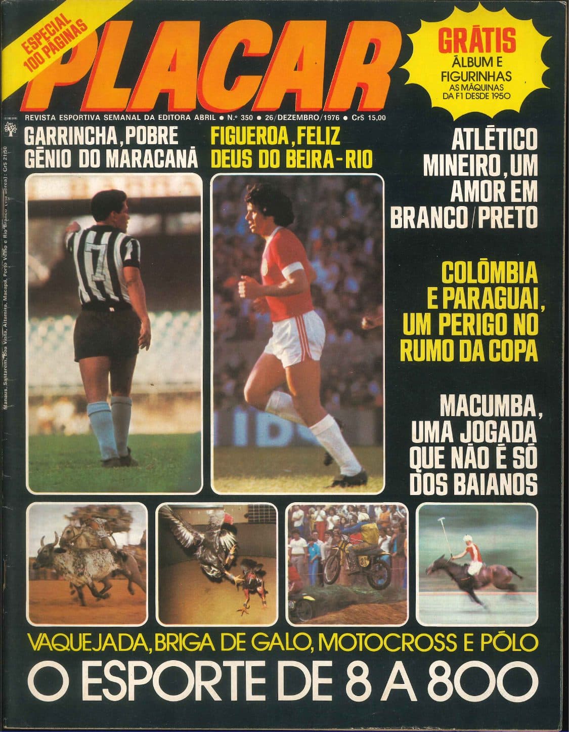 Capa da edição Garrincha, pobre gênio do Maracanã da revista PLACAR