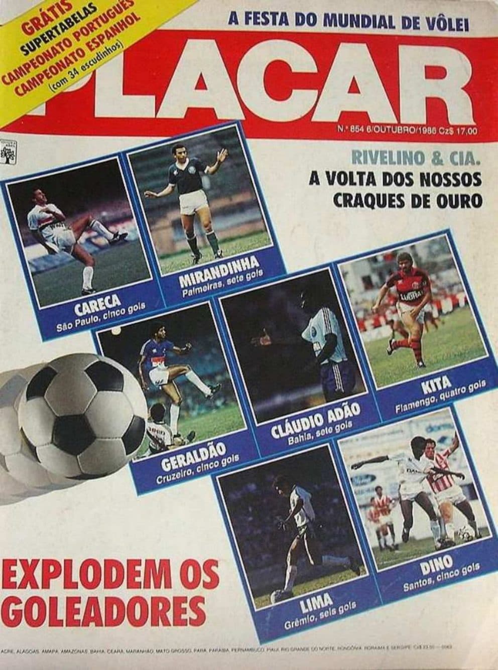 Capa da edição Explodem os Goleadores da revista PLACAR