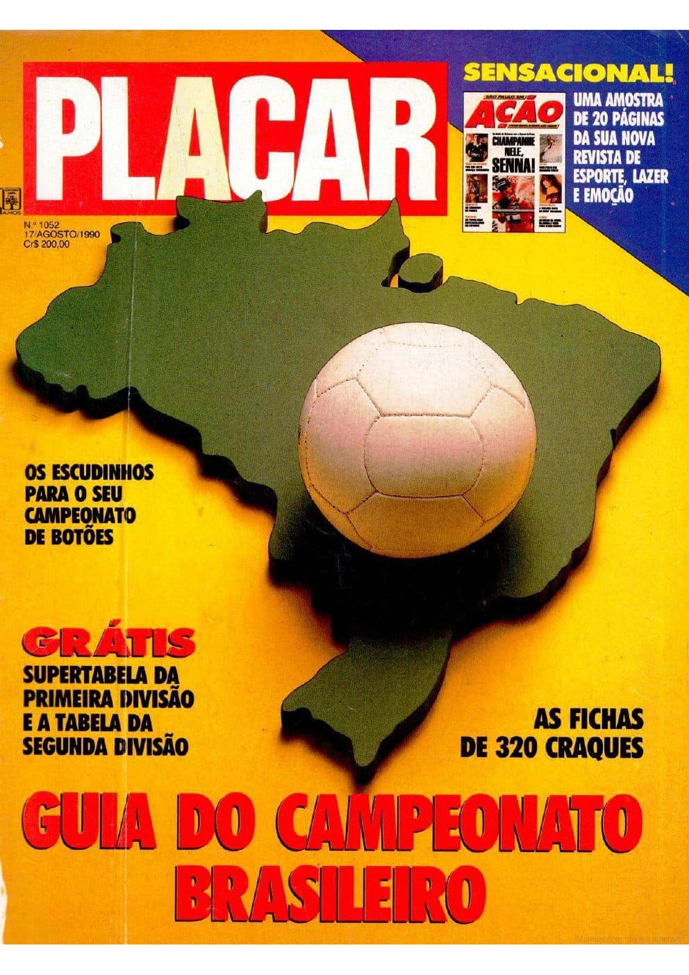 Capa da edição Guia do Campeonato Brasileiro 1990 da revista PLACAR